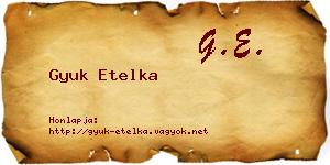 Gyuk Etelka névjegykártya